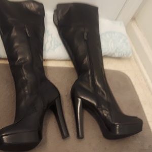 Calvin Klein Women Leather Boots, Size 8M